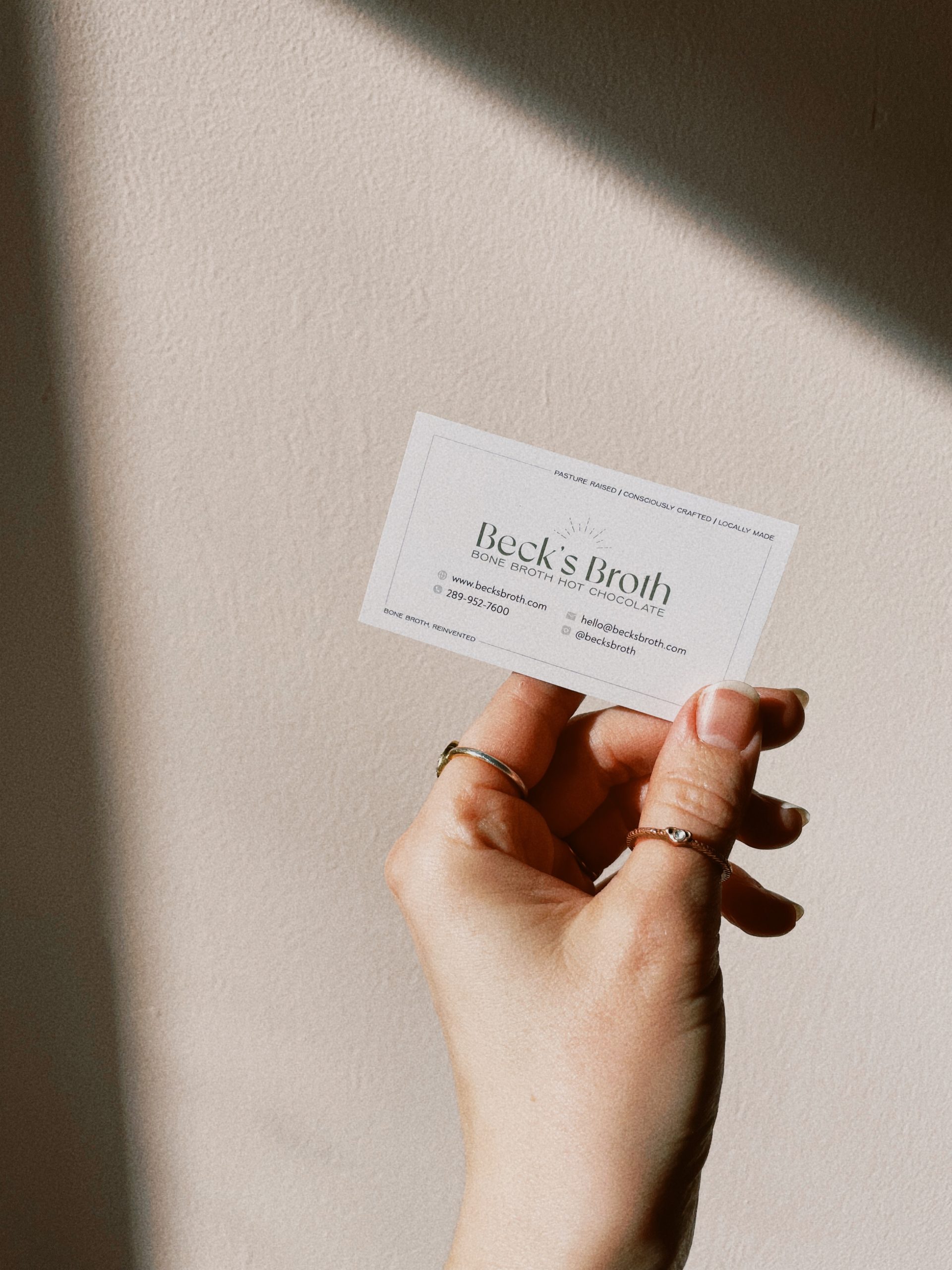 beck's broth business card