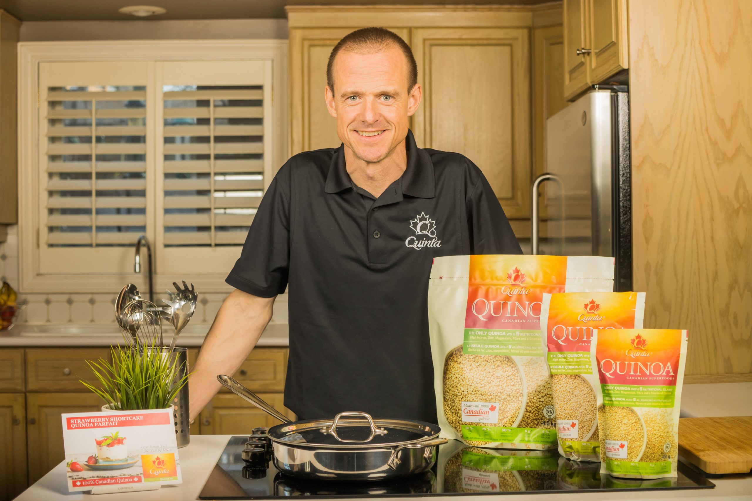 Jamie Draves, Founder and CEO, with Quinta Quinoa products