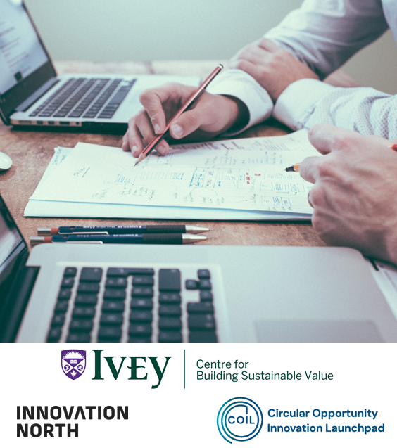 Logos of Ivey business school, innovation north and COIL 