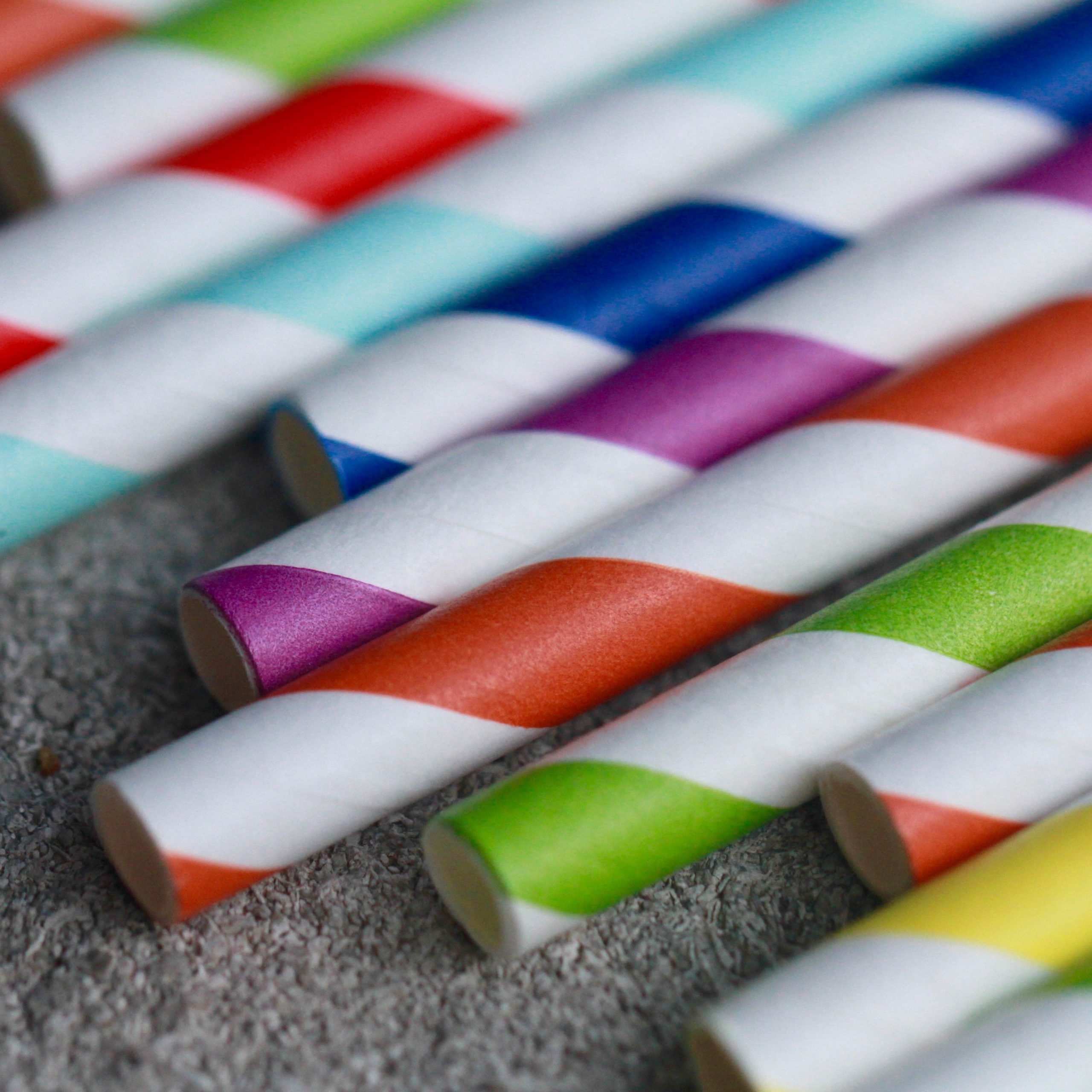multi coloured paper straws